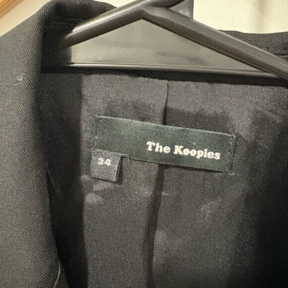 The Kooples Leather Trimmed Tuxedo Dress - Picture 6 of 15